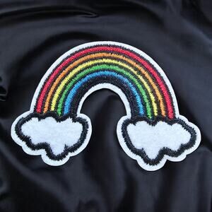 Iron On Patch Rainbow Clouds Pride Cartoon Clothing  Decal Embroidery